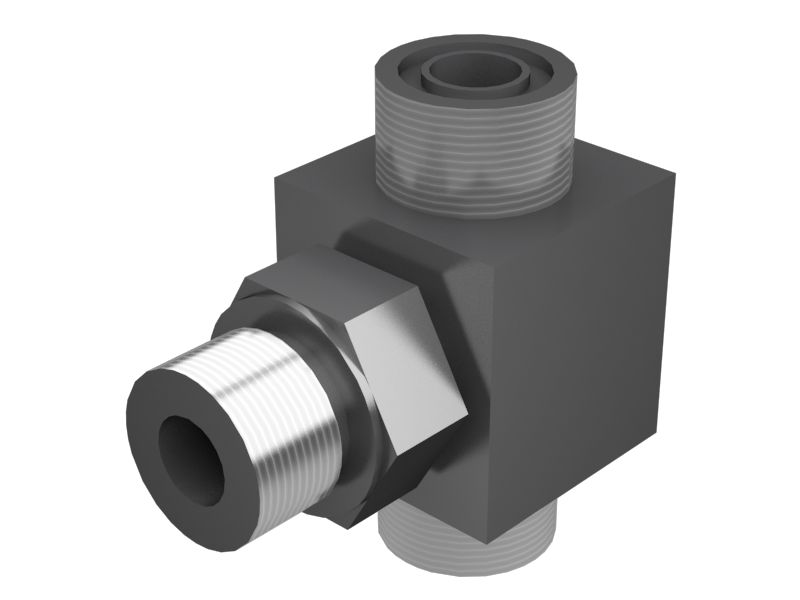 Тройниковый переходник жидкостной системы 23,81 мм с шестигранной гайкой