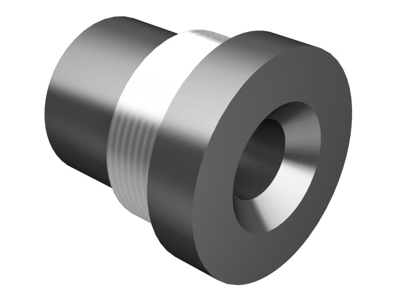 6V-8942: 27,50 mm lange rechte buis verloopstuk