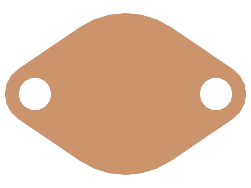 Фланцевая крышка с креплением на два болта, толщина 9,5 мм