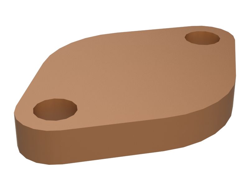 Фланцевая крышка с креплением на два болта, толщина 9,5 мм