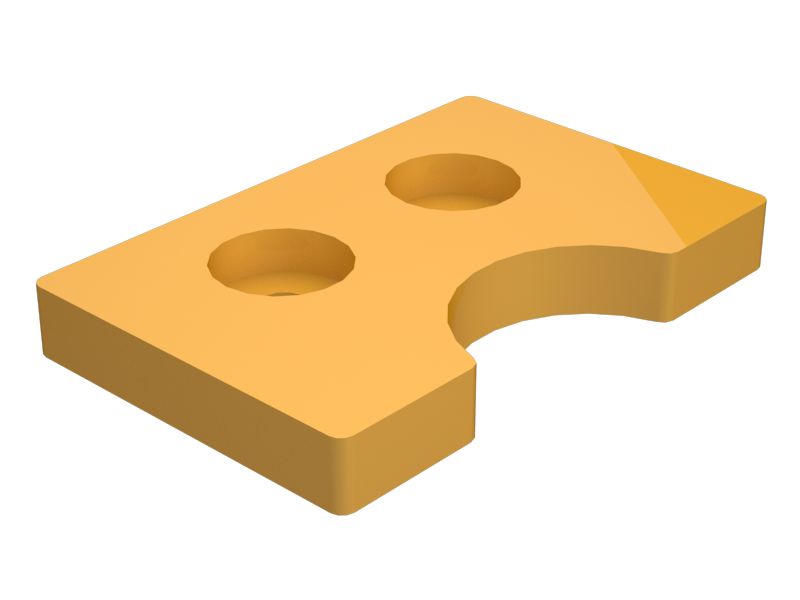 Крепежная пластина с двумя болтами толщиной 16 мм