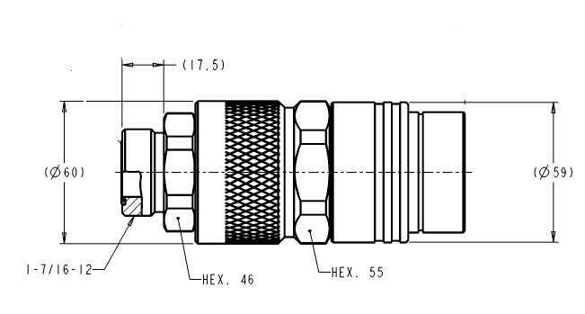 550-0921: 1-7/16-12 Thread Quick Disconnect Female Coupler
