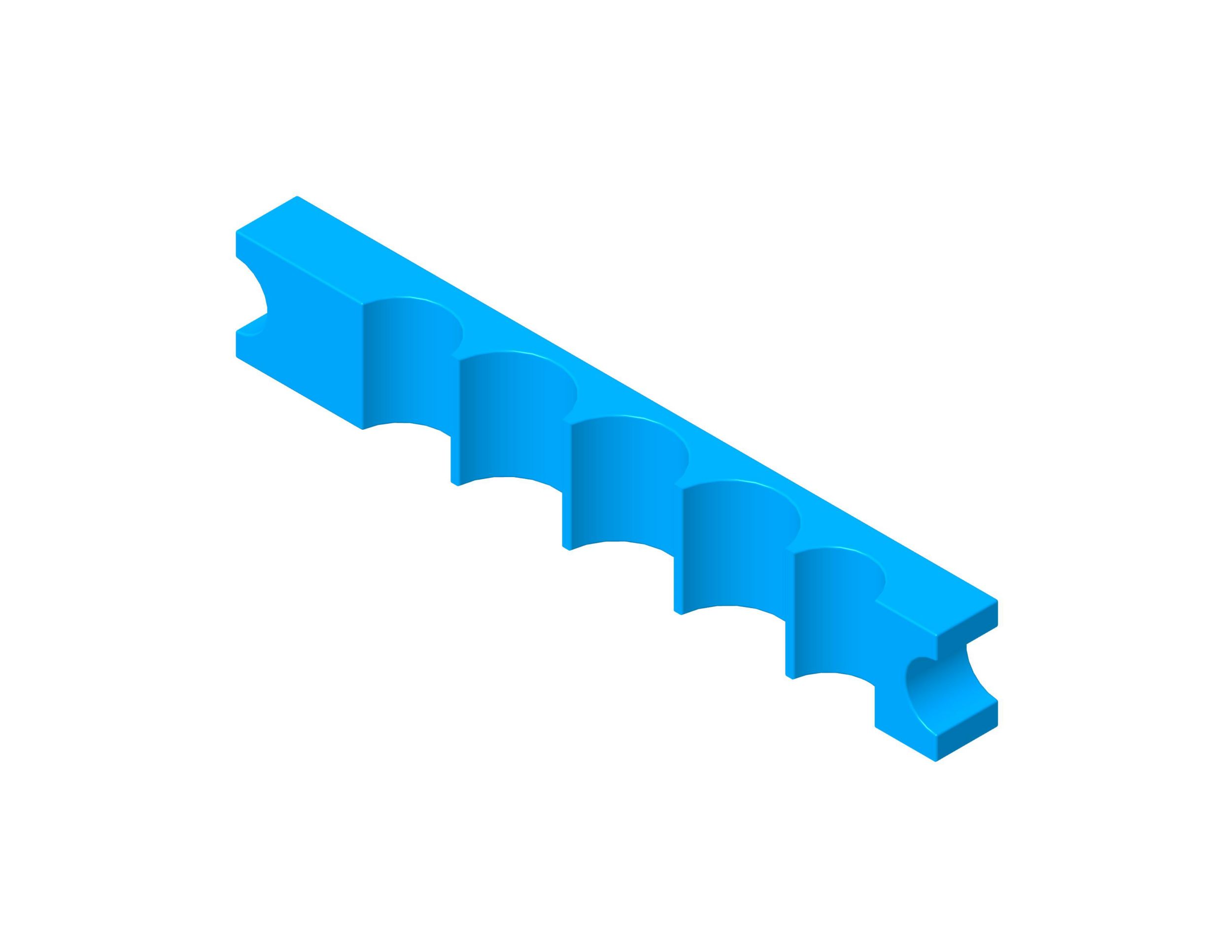 Зажимная колодка для пяти шлангов, длина 191,2 мм