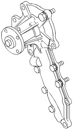 Водяной насос, используемый в переднем кожухе двигателя