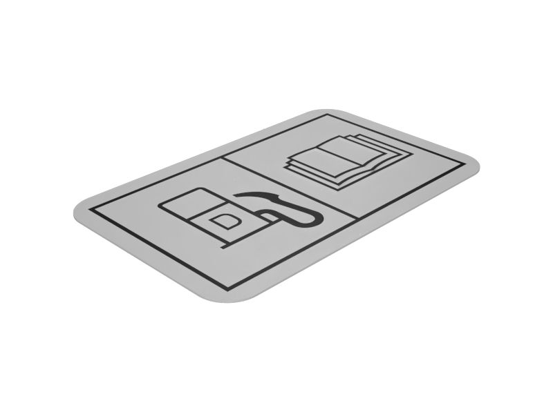 Наклейка с инструкциями относительно топлива