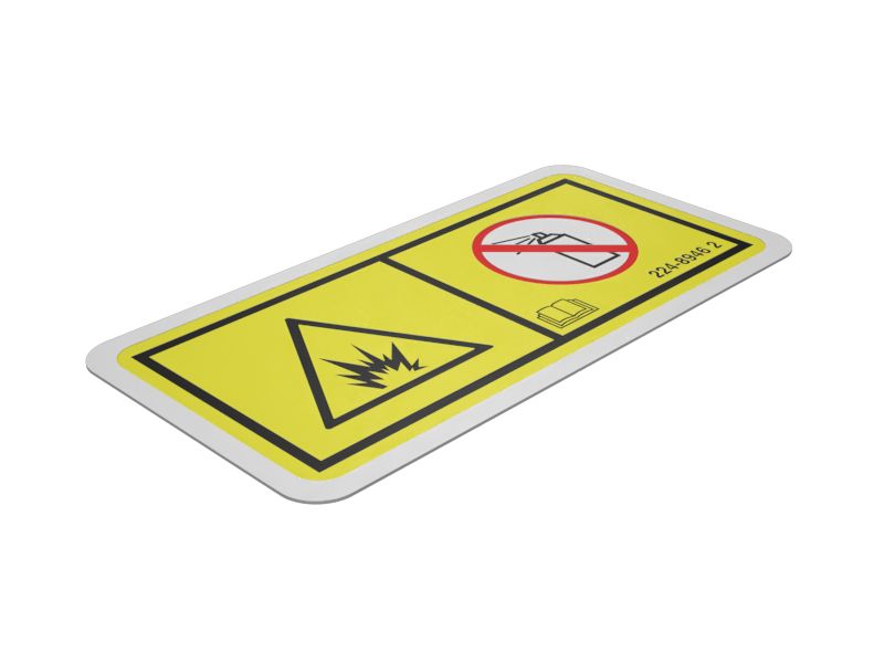 224-8946: Предупреждающая наклейка: без распыления эфира.