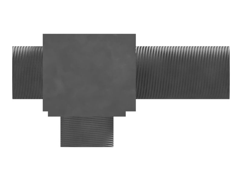 Тройниковый переходник от наружной резьбы к наружной резьбе с уплотнительным кольцом в переборке