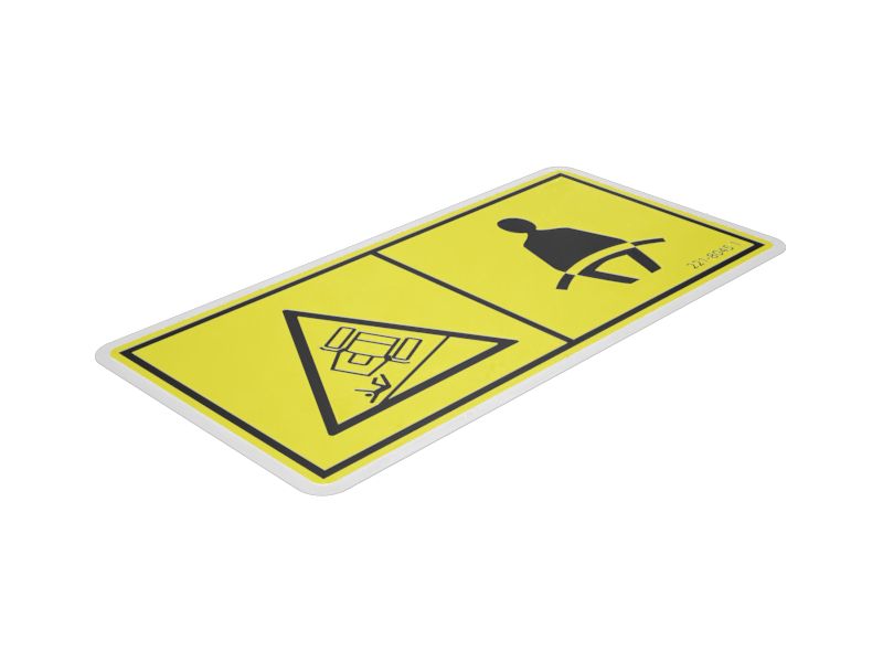 Предупреждающая наклейка о необходимости использования ремня безопасности