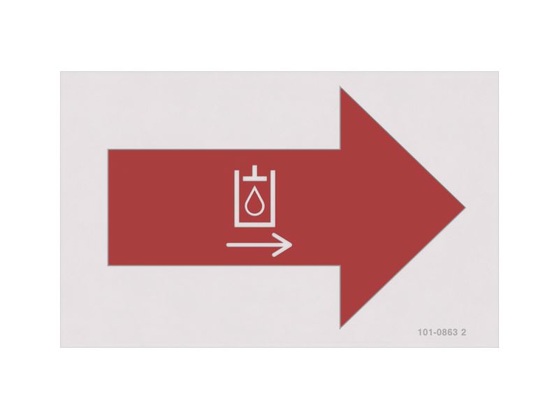 Наклейка с инструкциями по направлению