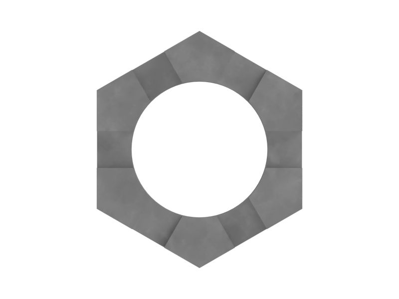 Шестигранная гайка с резьбой 1-3/4-5