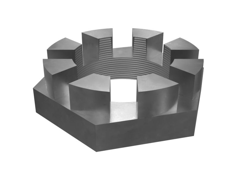 Стопорная корончатая шестигранная гайка с резьбой 2-3/4-12