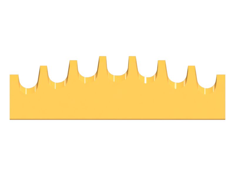 Кромка лопатообразная, базовая, с зубьями
