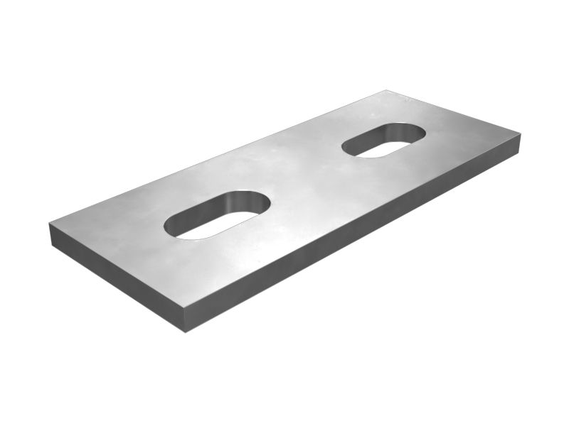 Пластина с двумя прорезями для болтов толщиной 5 мм