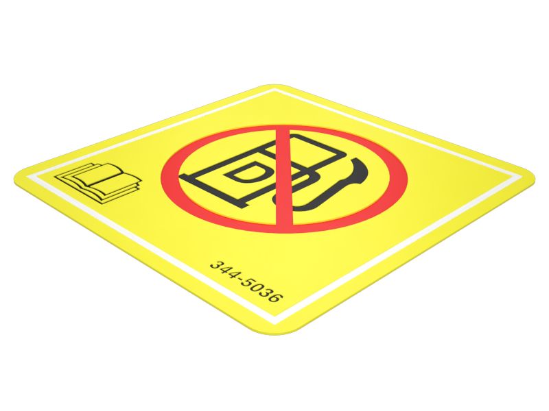 Наклейка с предупреждением длиной 50 мм