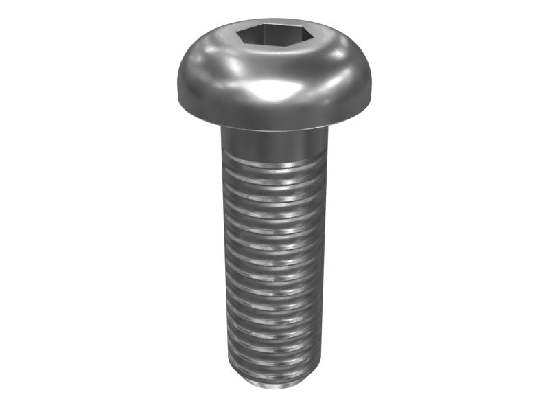 M8-1.25 x 25mm Rounded Pan Head Internal Hex Screw