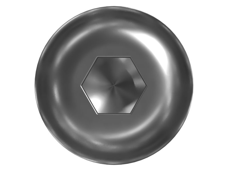 M8-1.25 x 25mm Rounded Pan Head Internal Hex Screw