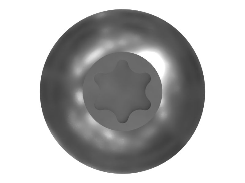 Винт с полусферической головкой и звездообразным шлицом длиной 25 мм