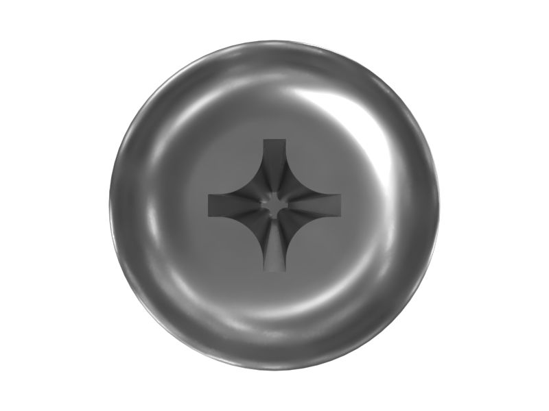 Винт с резьбовой полукруглой головкой №10-12