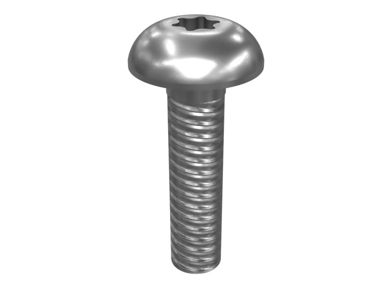 161-6984: M5-0.8 x 20mm Rounded Pan Head Hexalobular Screw