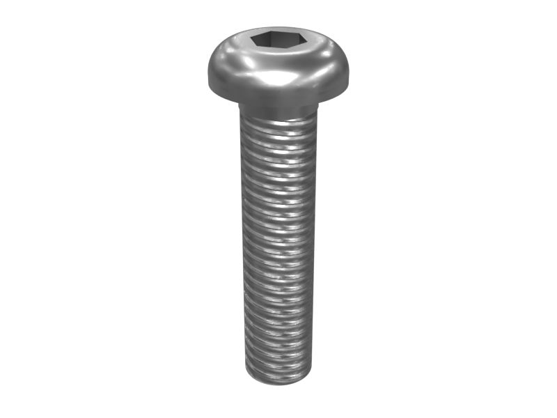 142-2304: Стальной винт с полукруглой головкой длиной 35 мм