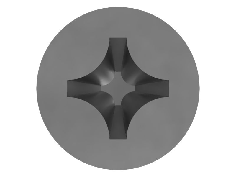 Самонарезающий винт с плоской потайной головкой