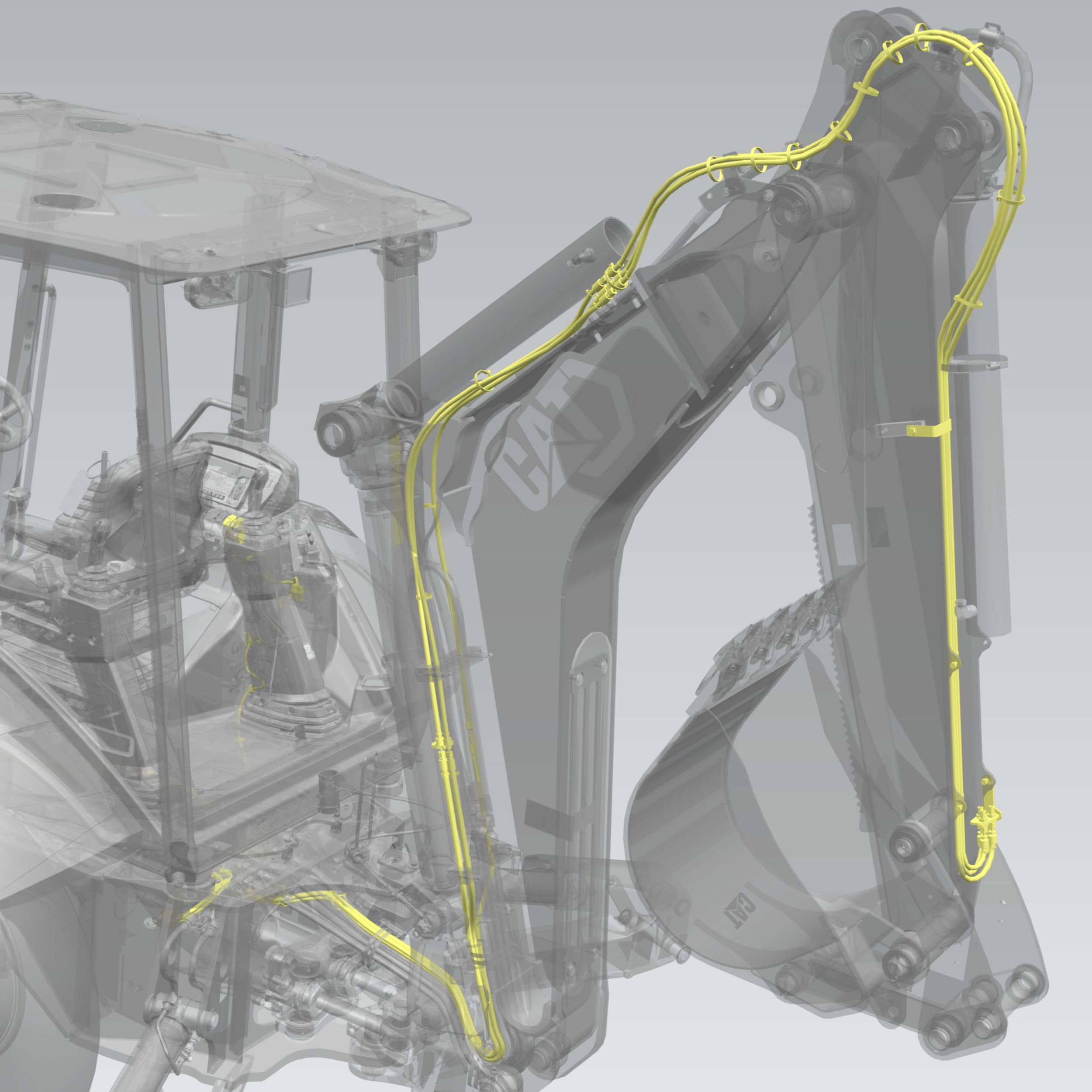 585-0341: Hydraulic Hoe Coupler Lines kit, Pilot Std Stick