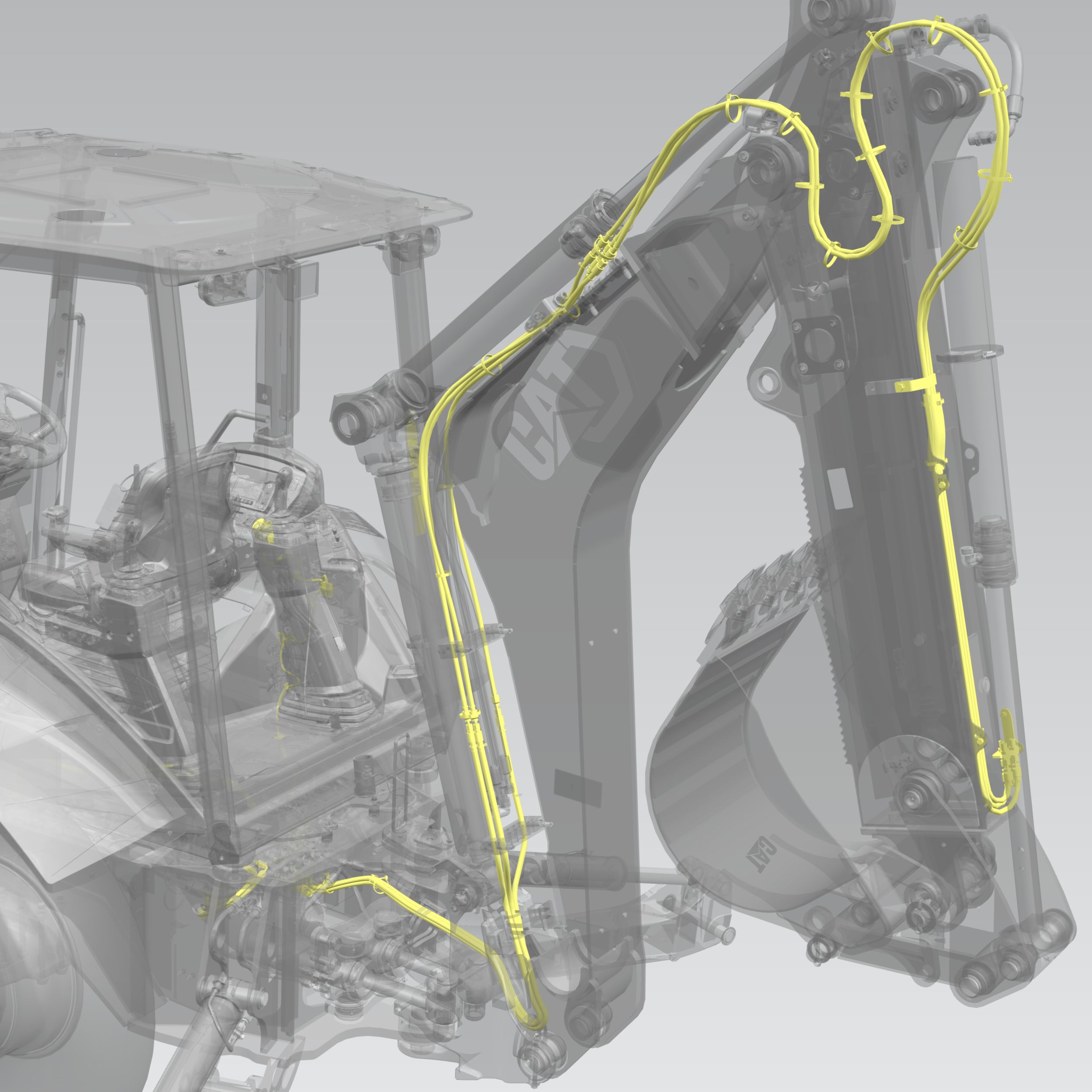 Hydraulic Hoe Coupler Lines kit, Pilot Ext-Stick