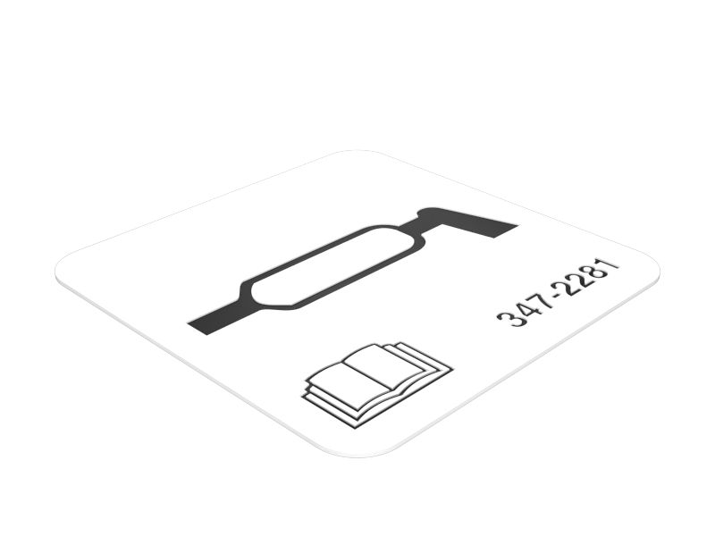 Идентификационная наклейка длиной 25 мм для шприца для густой смазки