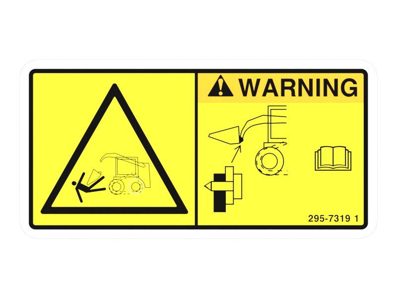 Наклейка с предупреждением об опасности падения