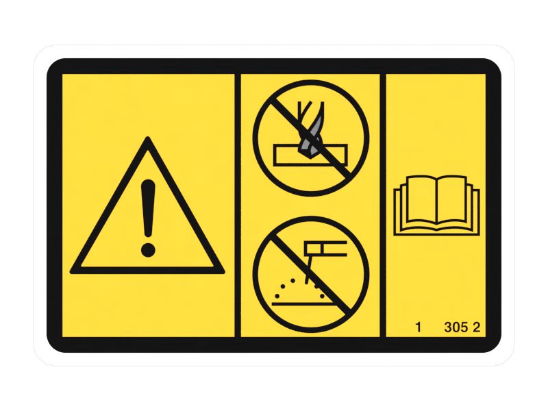 Наклейка с предупреждением