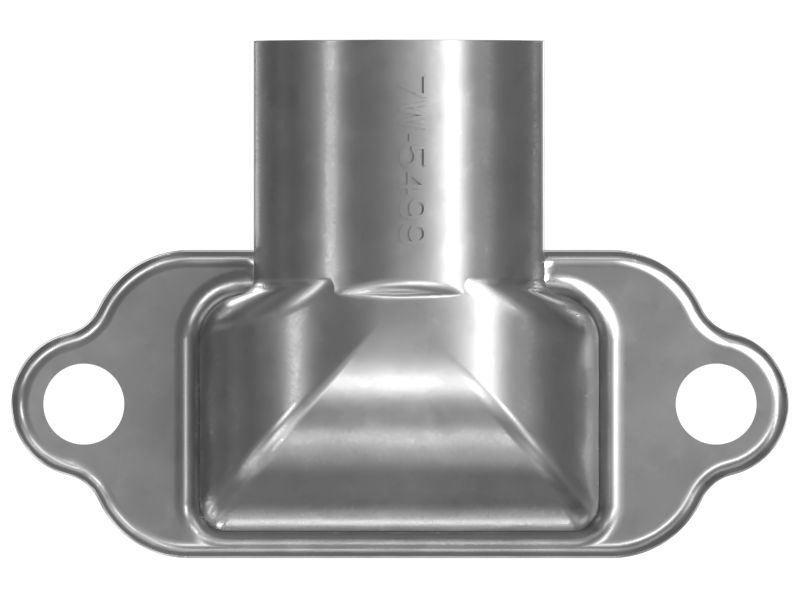 Переходной коленчатый патрубок с углом 90 градусов и креплением на 2 болта