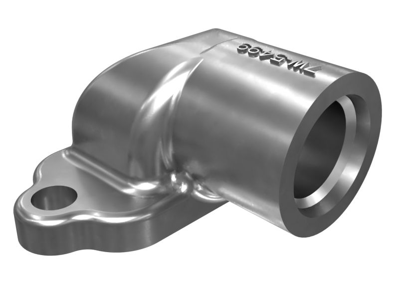 Переходной коленчатый патрубок с углом 90 градусов и креплением на 2 болта