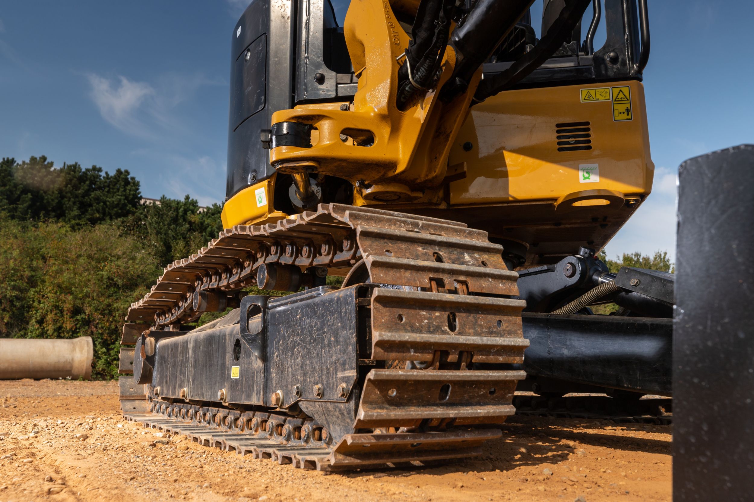 cintas de aço em escavadeira miniescavadeira