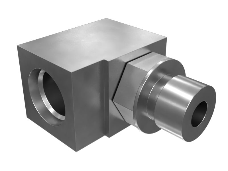 6V-0484: 9/16-18 90 Degree Elbow Adapter