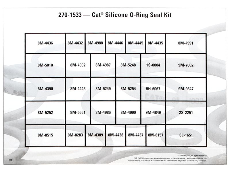 270-1533: O-Ring Seal Kit (70A Silicone) | Cat® Parts Store