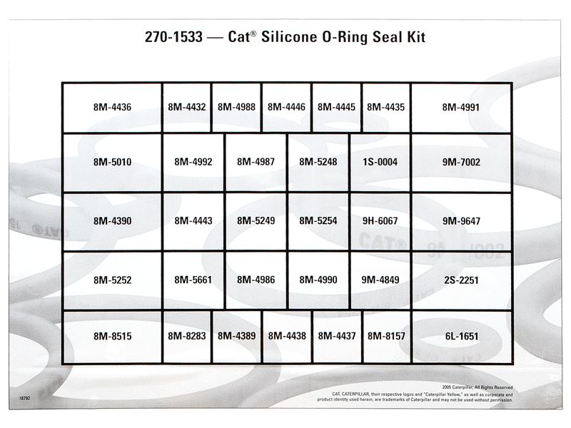 270-1533: O-RING SEAL KIT; LOW PRESS, HIGH TEMP APPLICATIONS