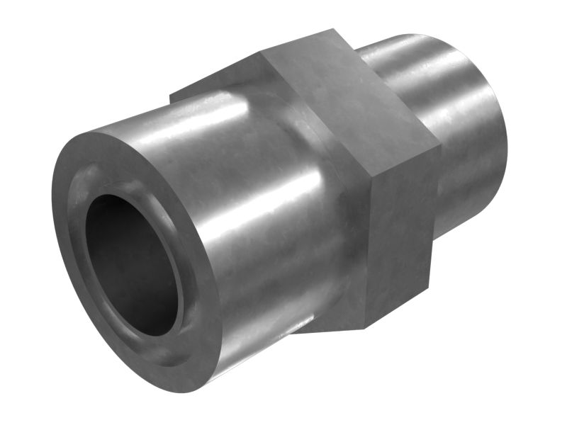 6V-8637: 31.75mm Hexagonal Hydraulic Straight Adapter
