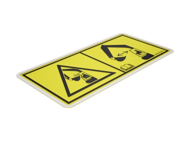 Наклейка с предупреждением о безопасном расстоянии