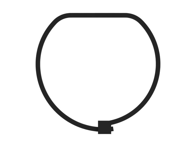 Черная пластмассовая кабельная накладка длиной 370,00 мм