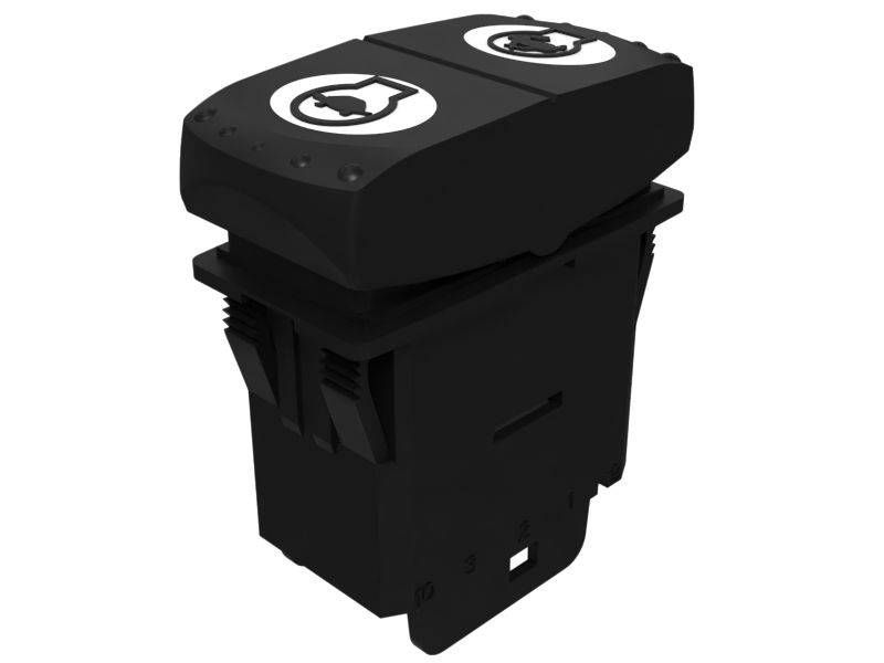 Двухполюсный кулисный переключатель оборотов двигателя