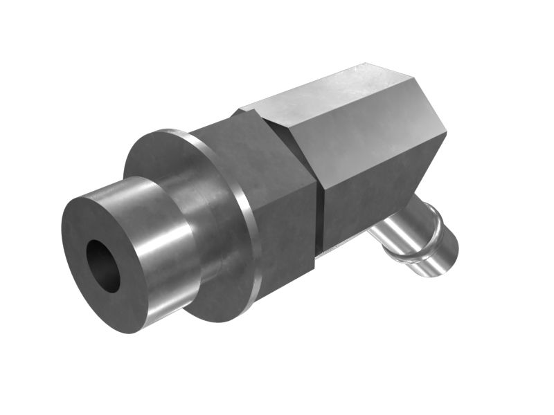 Переходной коленчатый патрубок 45° (STOR, развальцовка для шланга)