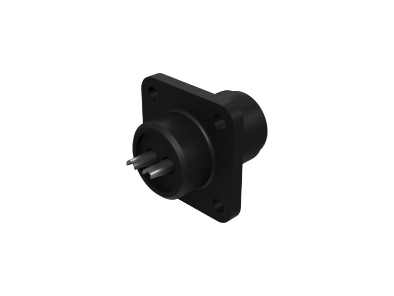 2-контактный штепсельный разъем с фланцевым креплением