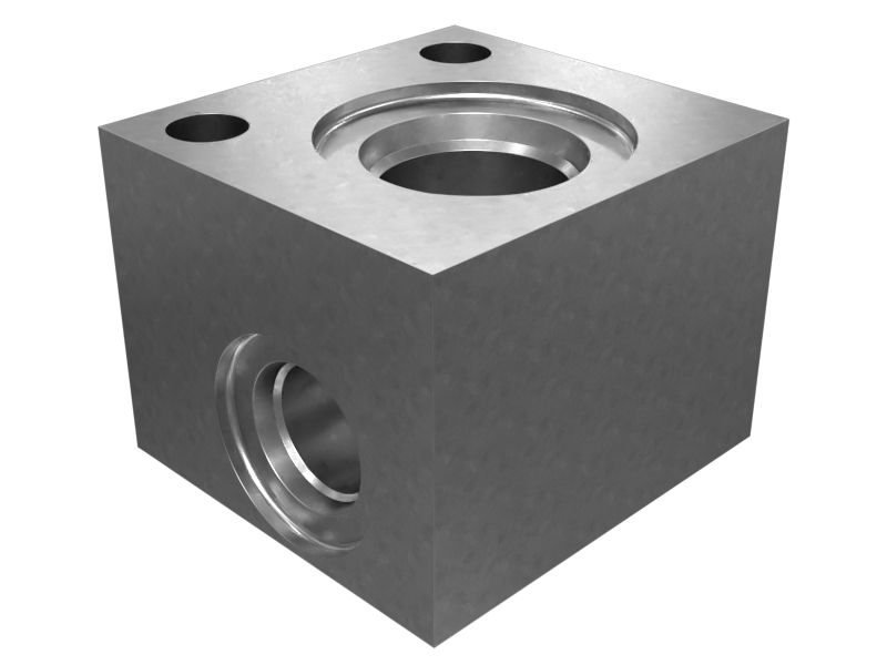 Стальной соединительный блок с отверстиями 3/4-16 дюйма