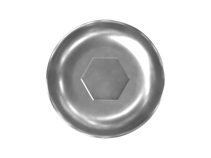 Стальной винт с полукруглой головкой длиной 9,52 мм