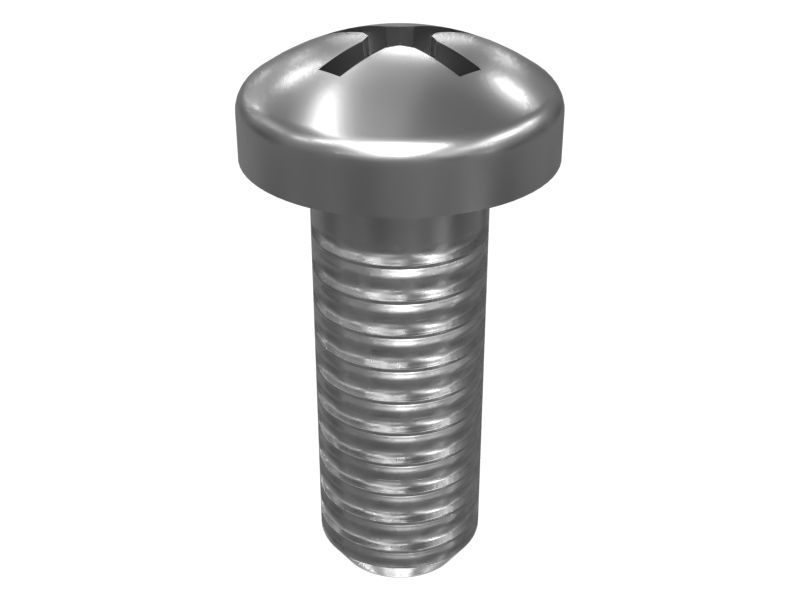 095-0742: M6-1 x 16mm Rounded Pan Head Cross Slot Screw