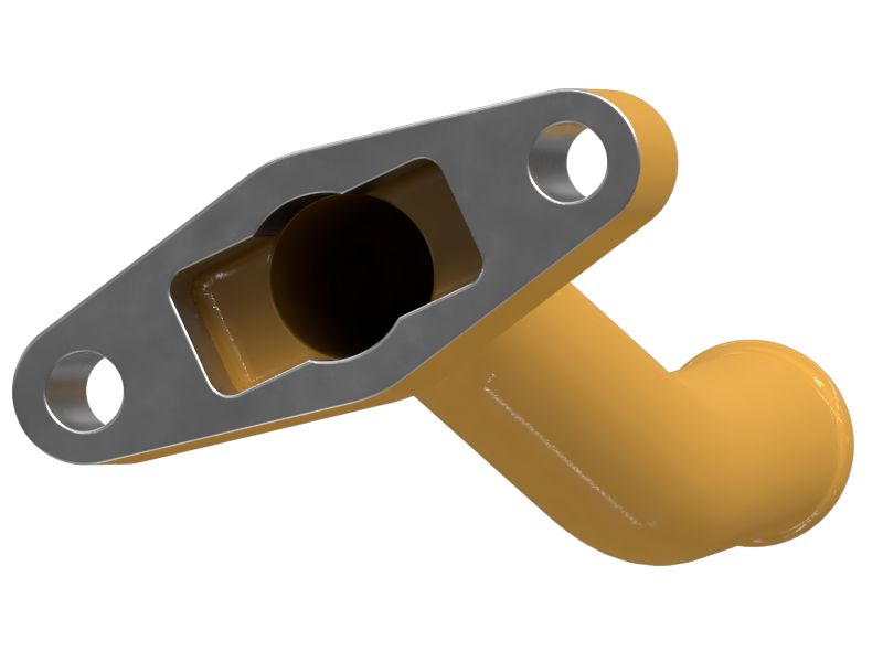 Масляная трубка для турбокомпрессора с фланцем с одной стороны 25,40 мм