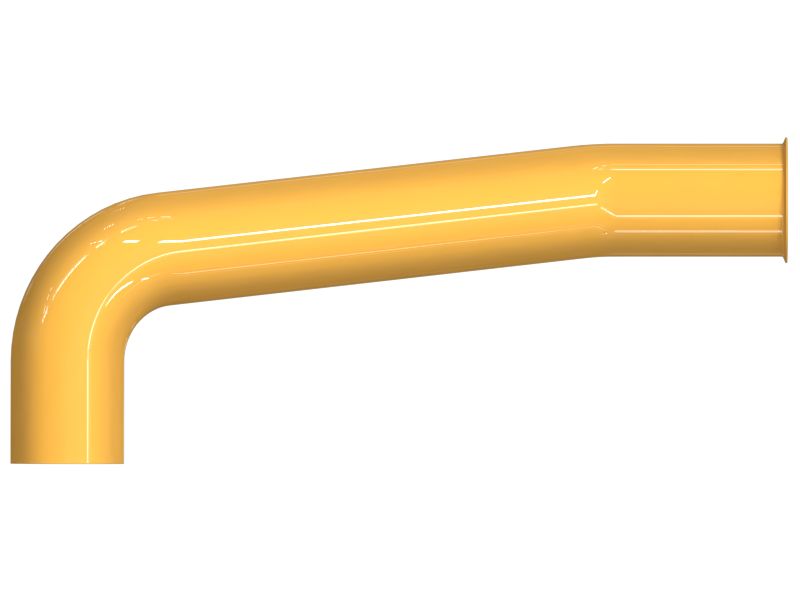 Выхлопная труба с несколькими изгибами диаметром 127,00 мм