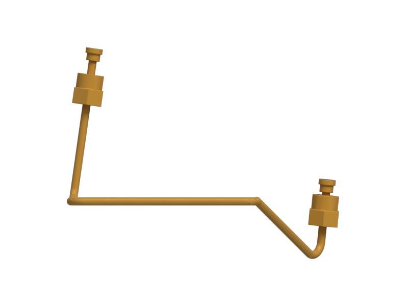 Стальной концевой патрубок с гайкой и несколькими изгибами