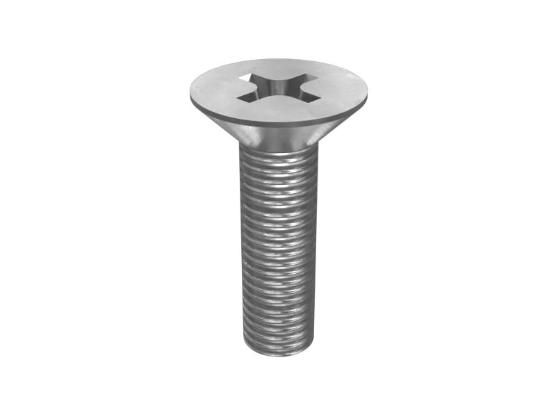 520-8253: No. 10 (.190)"-16 x 17/32" Countersunk Flat Head Cross Slot Screw
