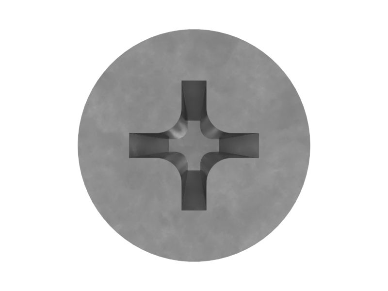 No. 10 (.190)"-16 x 17/32" Countersunk Flat Head Cross Slot Screw